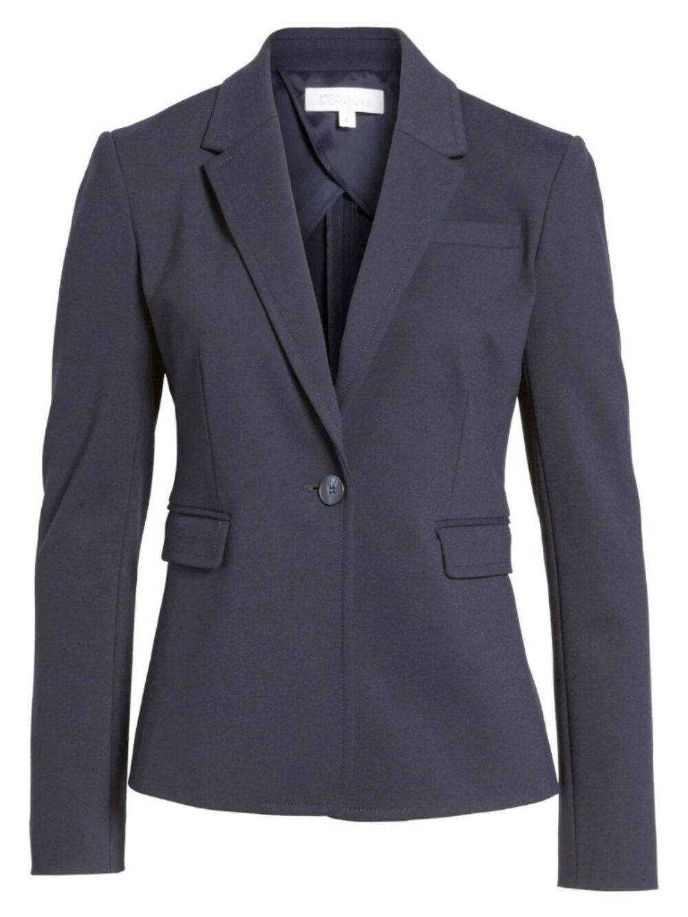$400+ Nordstrom Signature One-Button Crop Blazer JACKET TAILORED NAVY NIGHT 14